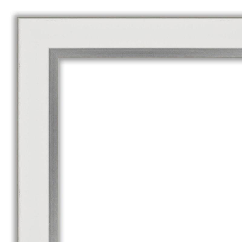 Amanti Art 19" x 23" Eva Narrow Framed Wall Mirror Silver : Modern Beveled, No Assembly Required