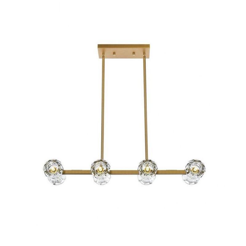 Eren Satin Gold 8-Light Crystal Pendant Light