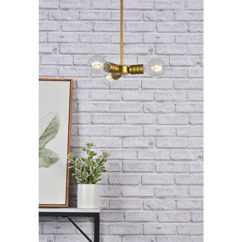 Elegant Lighting Reyes 3 lights brass pendant