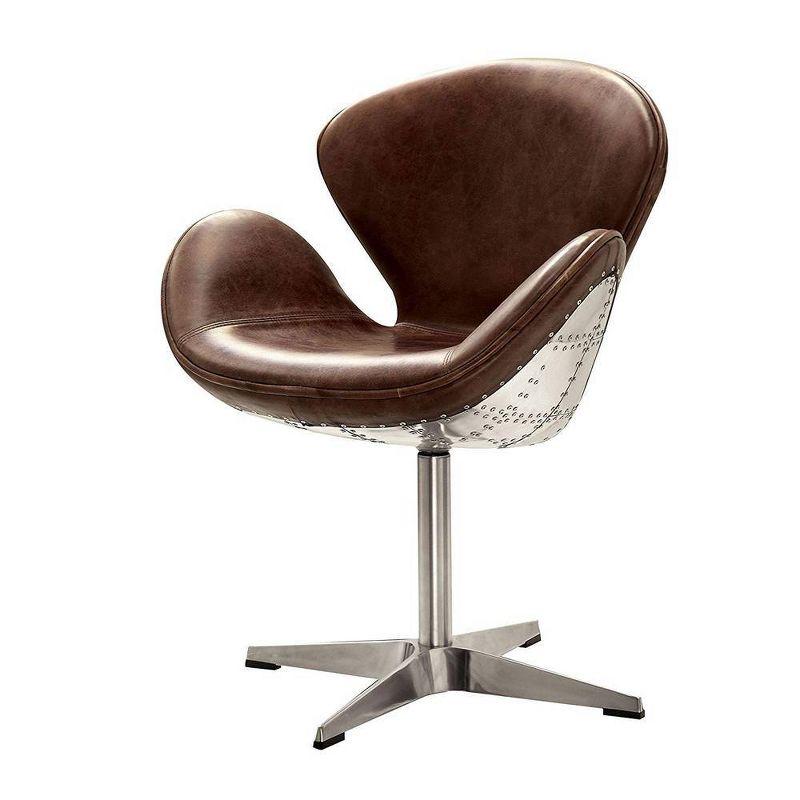 Lamaya Retro Brown TGL & Aluminum Task Chair