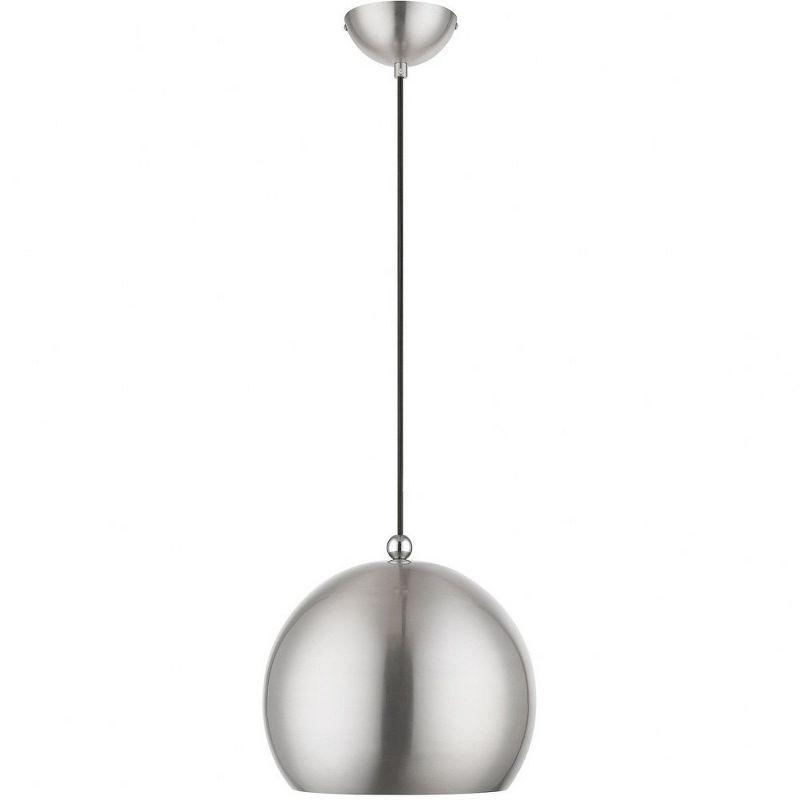 Livex Lighting Stockton 1 - Light Pendant in  Brushed Nickel/Polished Chrome