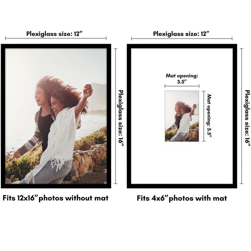 Americanflat Picture Frame with Oversized Mat - Gallery-Style Frames for Photos or Artwork - Multiple Sizes