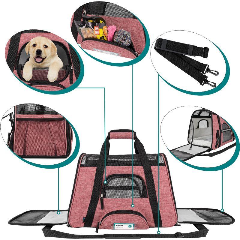 PetAmi Airline Approved Pet Carrier for Cat Dog, Soft Sided Travel Supplies Accessories, Ventilated Carrying Bag Kitten Puppy