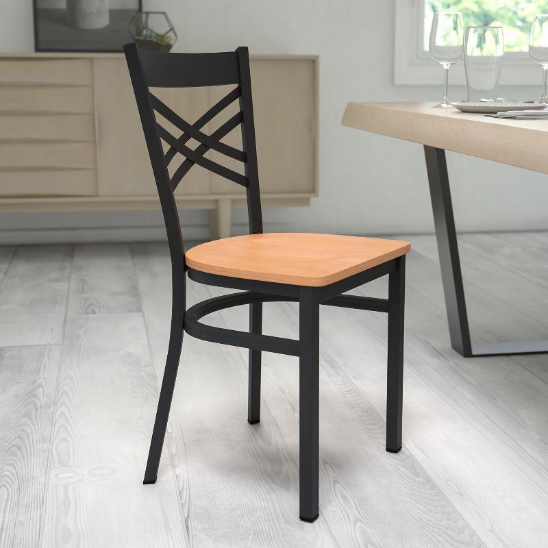 Flash Furniture Black ''X'' Back Metal Restaurant Chair