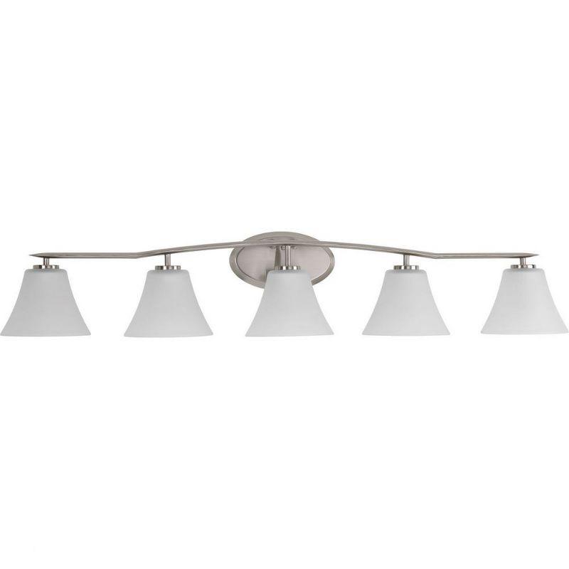 Progress Lighting, Nisse Collection, 5-Light Wall Light, Brushed Nickel, Etched Opal Shade