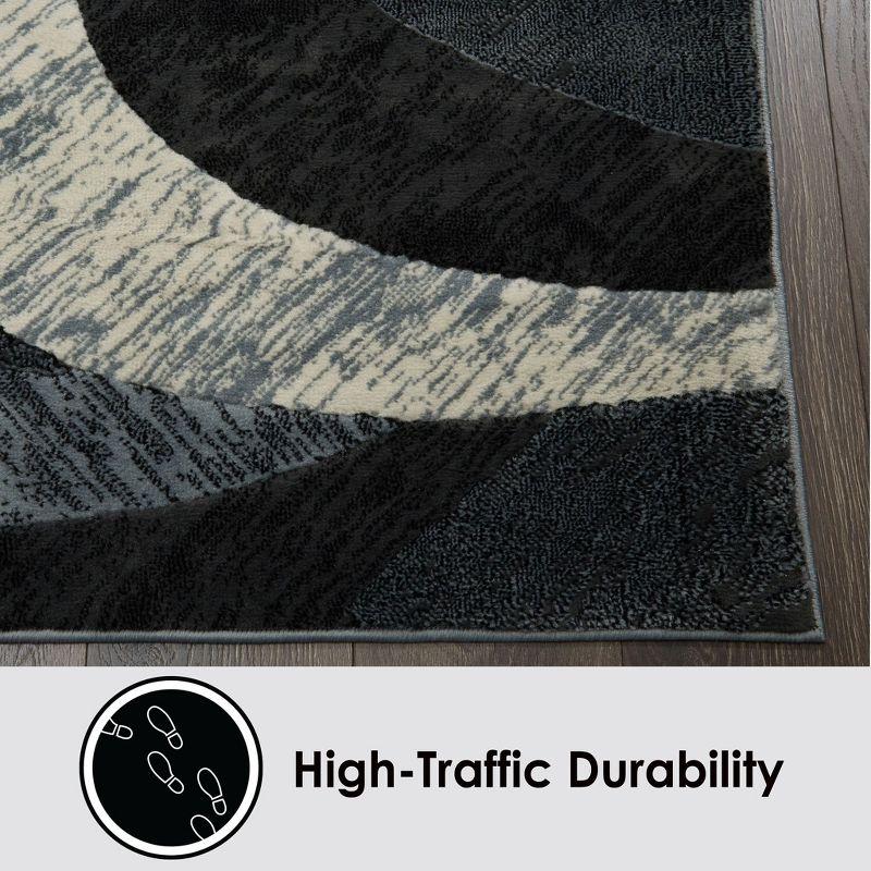 Home Dynamix Catalina Huron Contemporary Abstract Swirl Area Rug, Grey/Ivory, 7'10"x10'2"