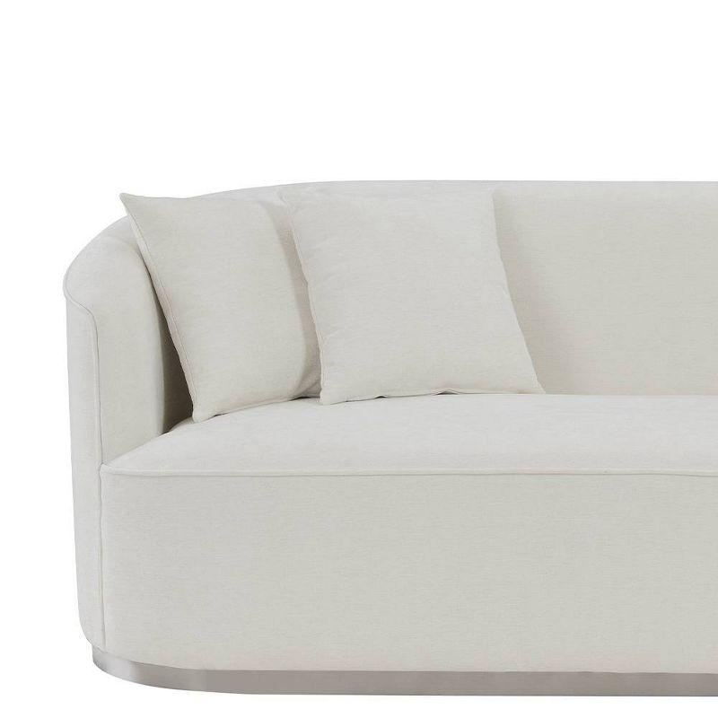 83" Odette Sofa Beige Chenille - Acme Furniture: Luxurious Upholstered, Wood Frame, Includes 4 Accent Pillows