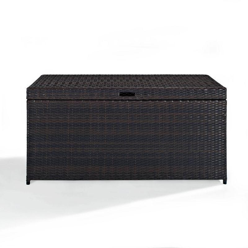 104.5gal Palm Harbor Steel Outdoor Deck Box Brown - Crosley: UV-Resistant Patio Storage with Hinged Top