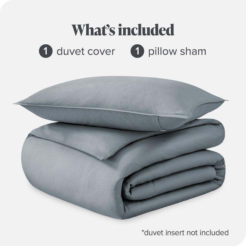 Bare Home 400 Thread Count Organic Cotton Sateen Duvet Cover Set