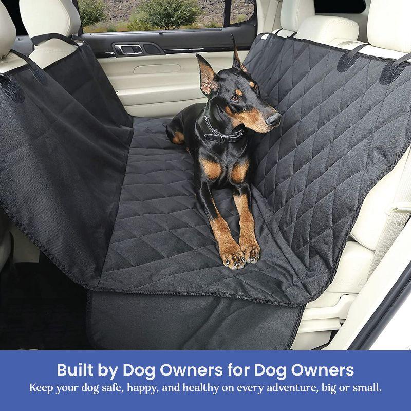 4Knines Dog Rear Seat Cover With Hammock Regular Black