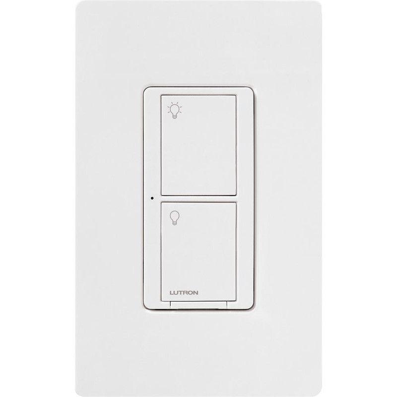 Lutron Caseta Smart Lighting Switch for All Bulb Types or Fans | Neutral Wire Required | PD-6ANS-WH | White