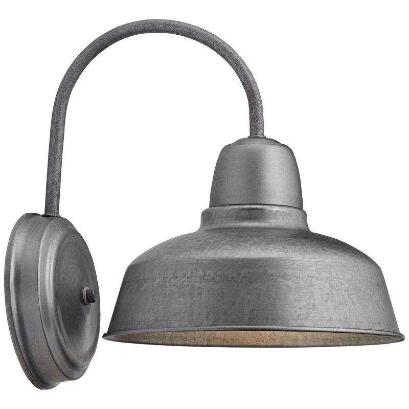 John Timberland Urban Barn Rustic Wall Light Sconce Galvanized Steel Hardwire 10" Fixture Curving Downlight for Hallway Kitchen