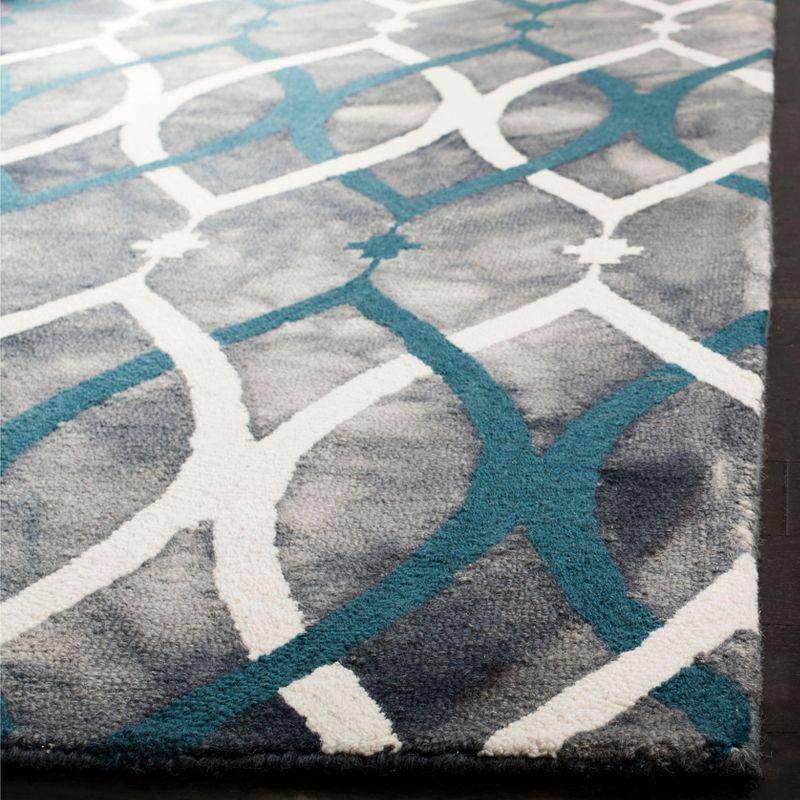 Gray and Blue Hand-Tufted Wool Runner Rug