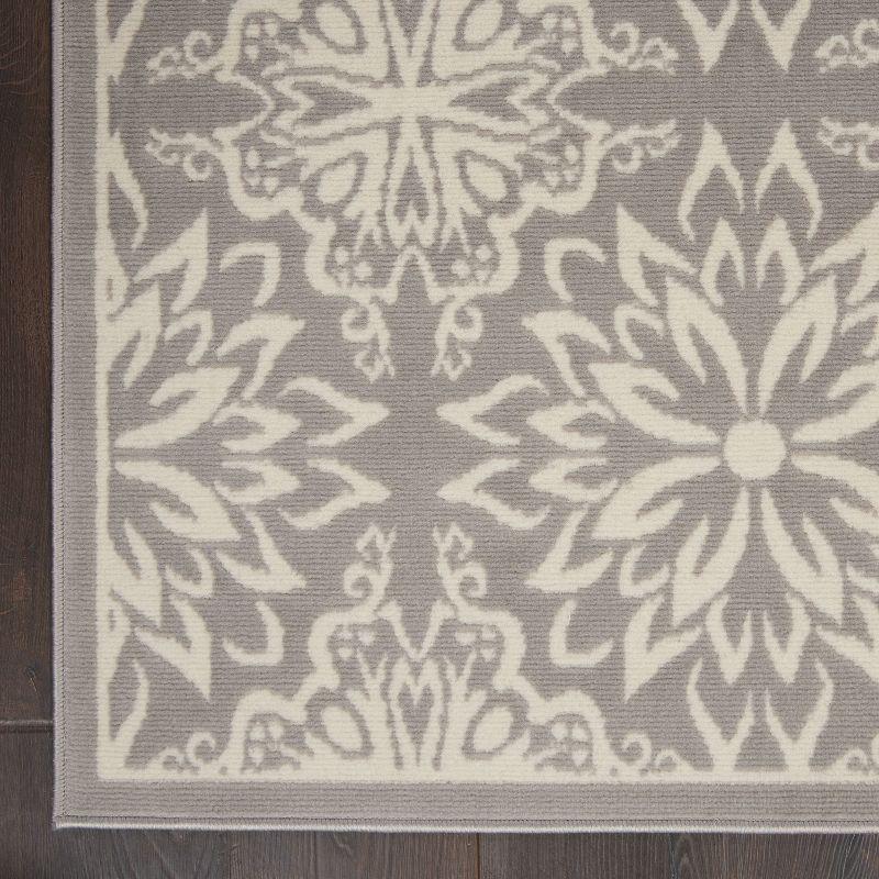 Nourison Jubilant 5'3" x 7'3" (5' x 7') Ivory/Grey Area Rug Beach Transitional Floral by Nourison