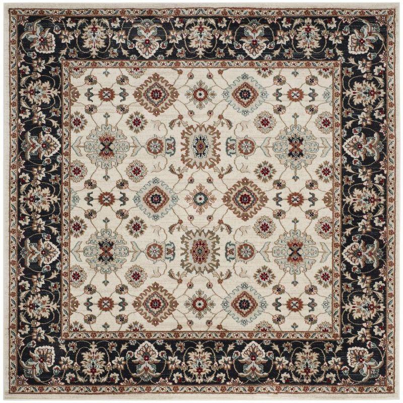 Lyndhurst LNH332 Power Loomed Area Rug - Cream/Navy - 7'x7' - Safavieh.