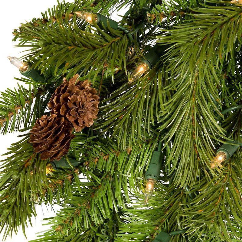 Kurt Adler 24-Inch Pre-Lit Clear Incandescent Pinecone Wreath