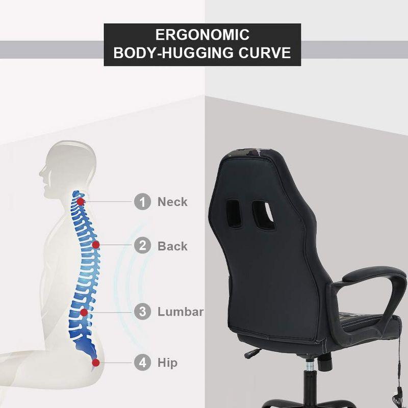 FDW Racing Gaming Chair Home Office Chair Ergonomic Desk Chair Massage PU Leather Computer Chair with Lumbar Support Headrest Armrest ,Camo