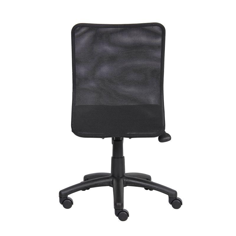 Boss Office Products Budget Mesh Task Chair Black : Swivel Computer Chair with Adjustable Height & Nylon Legs