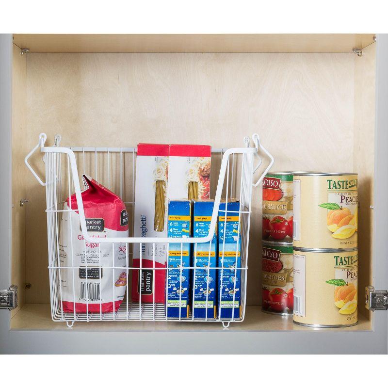 Metal Basket White Rectangle Large 13X10X11