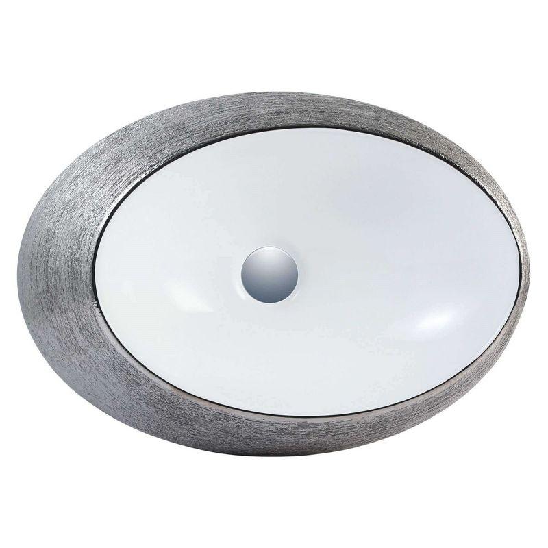 Vitreous China Oval Vessel Bathroom Sink