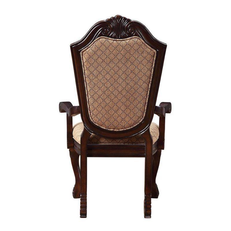 Chateau De Ville 29" Accent Chairs Fabric and Espresso - Acme Furniture: Luxurious Dining Armchair, Queen Anne Legs