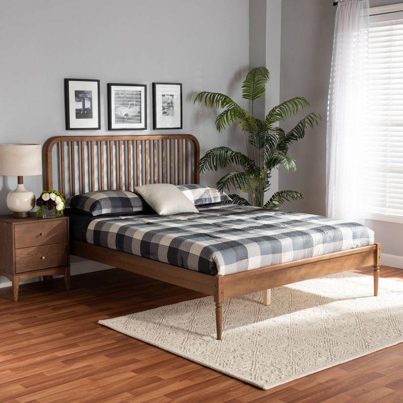 Neilan Wood Platform Bed Walnut Brown - Baxton Studio