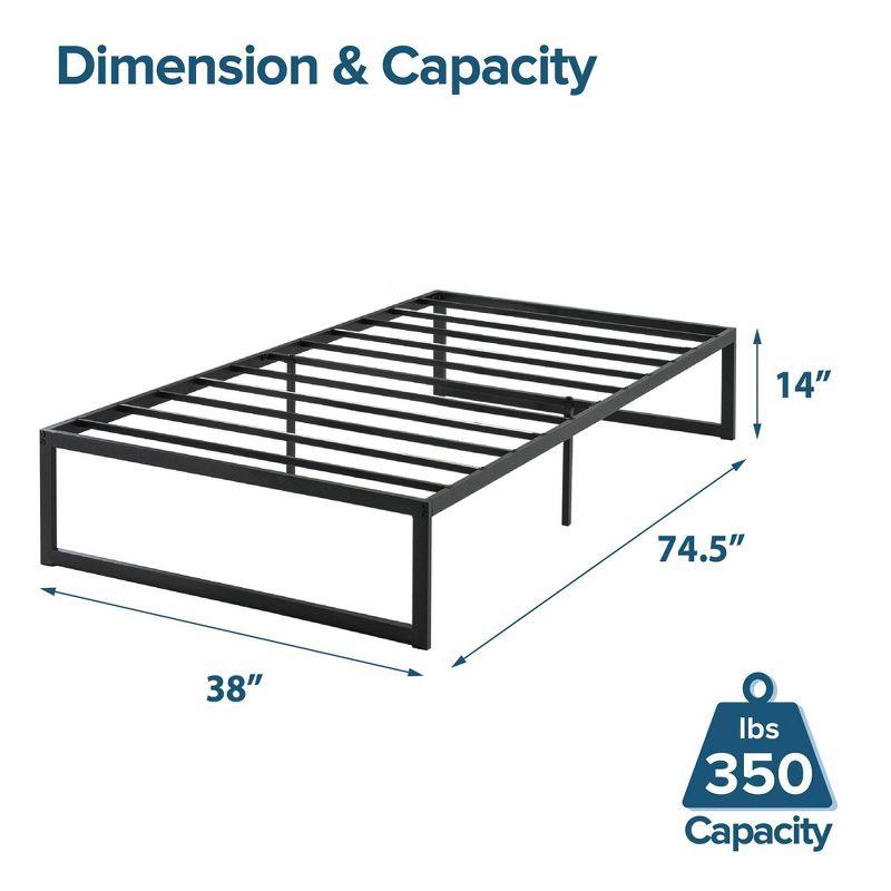 Zinus Twin Abel 14" Metal Platform Bed Frame Black: Steel Construction, No Box Spring Needed, Easy Clean