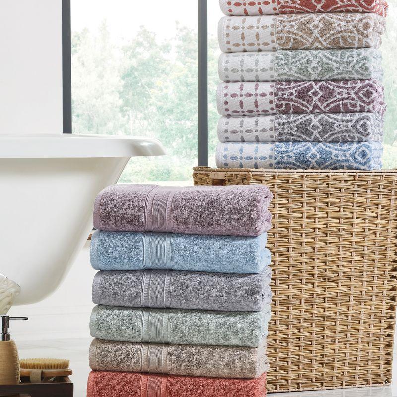 Modern Threads Modern Threads 6 Piece Set, 2 Bath Towels, 2 Hand Towels, 2 Washcloths Yarn Dyed Jacquard/Solid Towel Set Charlize