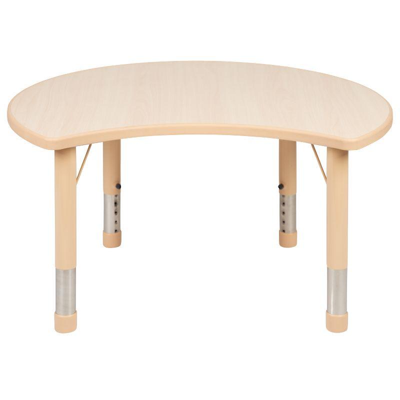 Flash Furniture Goddard 25.125"W x 35.5"L Crescent Plastic Adjustable Activity Table-Seats 4