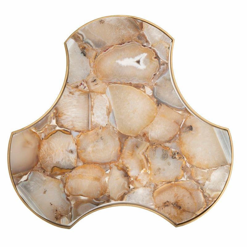 Suki Tripod Accent Table - White Agate/Gold - Safavieh.