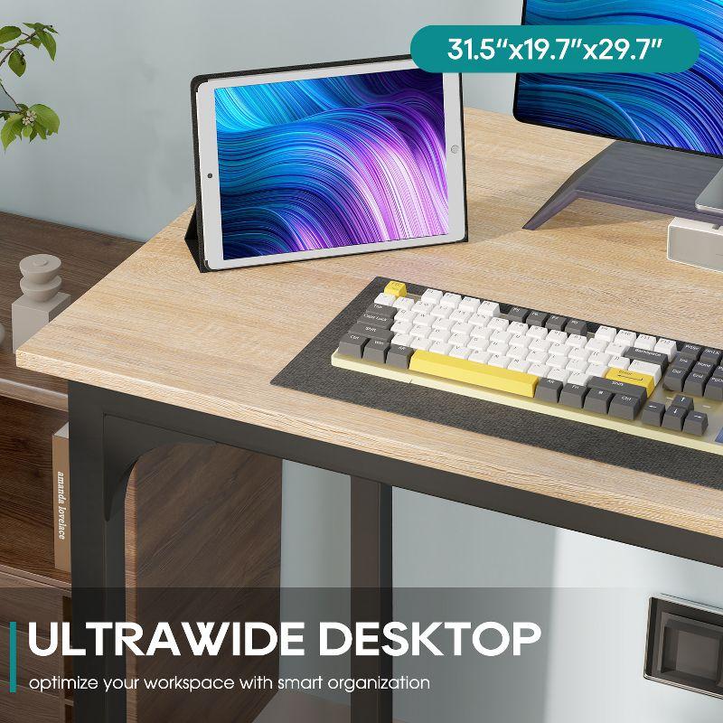 FDW Computer Desk 32 inch Length Study Writing Table Adjustable feet for Home Office, Nature