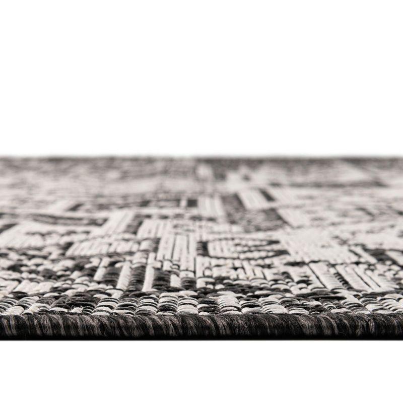 Charcoal Gray 10' x 14' Synthetic Reversible Outdoor Rug