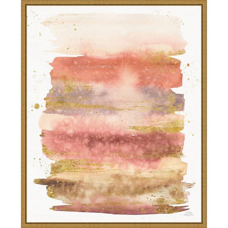 16" x 20" Desert Blooms Abstract II by Laura Marshall Framed Wall Canvas - Amanti Art: Modern Style, Lithograph, Gold Frame