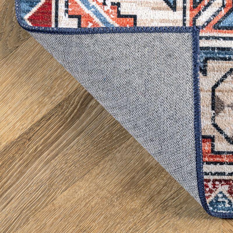 Nuloom Marli Pet Friendly Machine Washable Faded Medallion Area Rug, 5' x 8', Rust