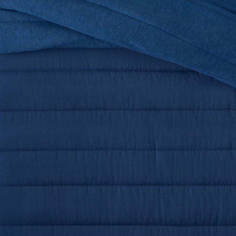 Twin Channel Jersey Kids' Comforter Set Navy - Pillowfort™: Twin Bedding, Quilted, OEKO-TEX Certified, 2-Piece Set