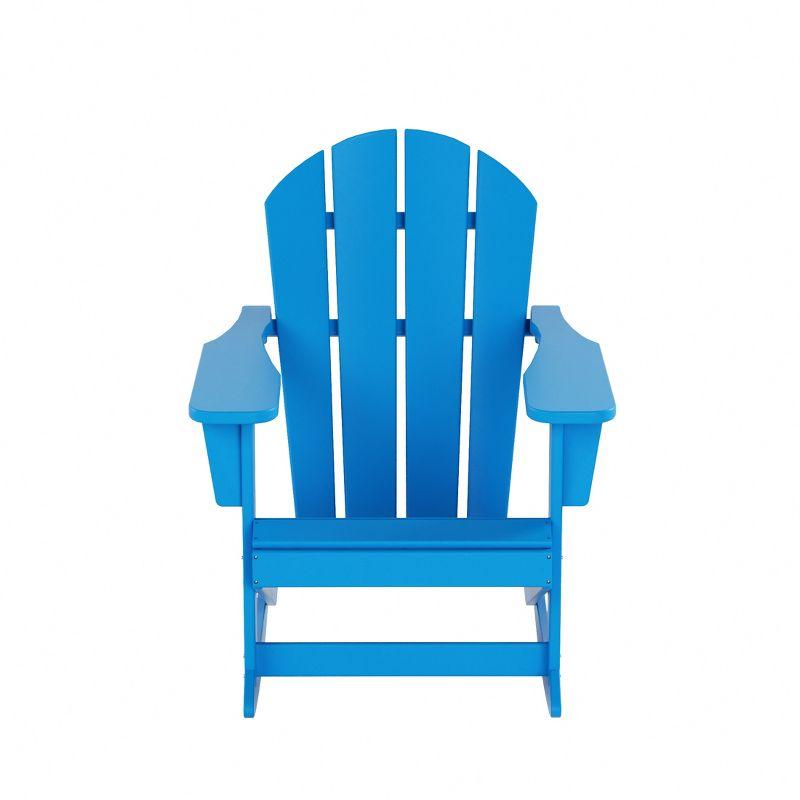 Pacific Blue Alloy Steel Slat Back Outdoor Rocking Chair