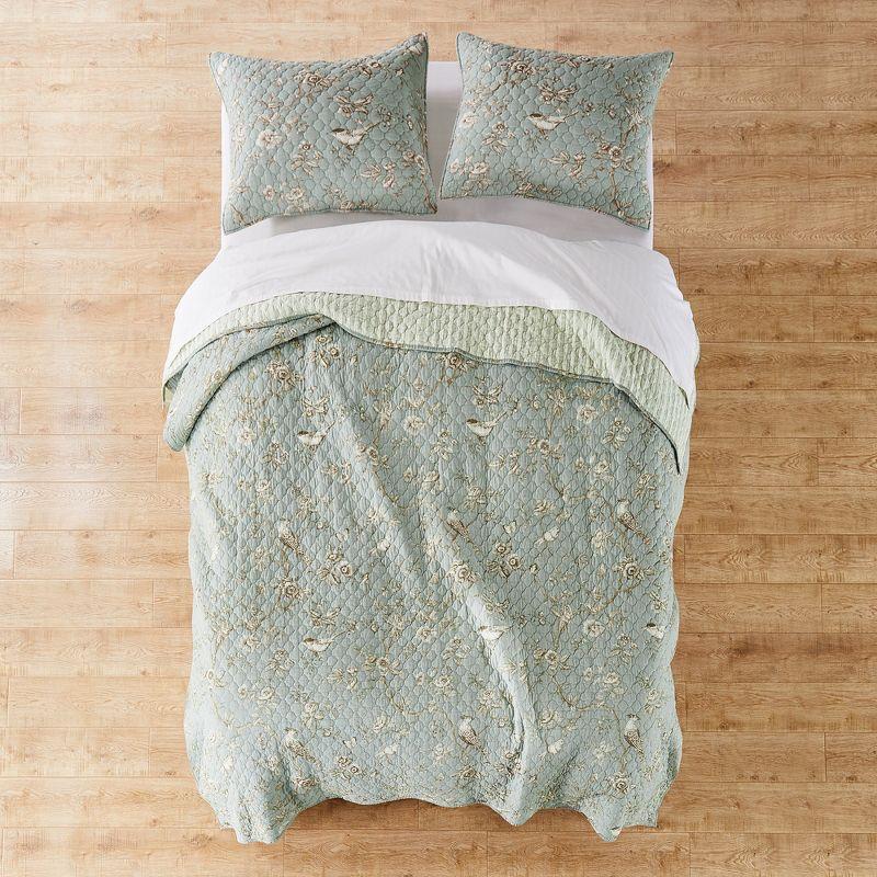 homthreads Luxemburg Quilt Set - Teal (Full/Queen): Cotton Material, Includes 2 Shams, Machine Washable