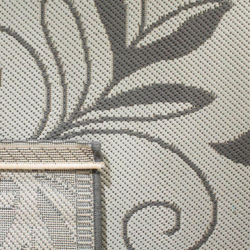 Courtyard CY6109 Power Loomed Indoor/Outdoor Area Rug - Light Grey/Anthracite - 4'x5'7" - Safavieh.