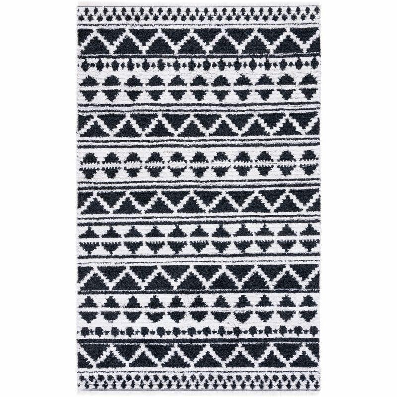 Augustine AGT847 Machine Made Indoor Area Rug - Black/Ivory - 6'-4"x9'-6" - Safavieh
