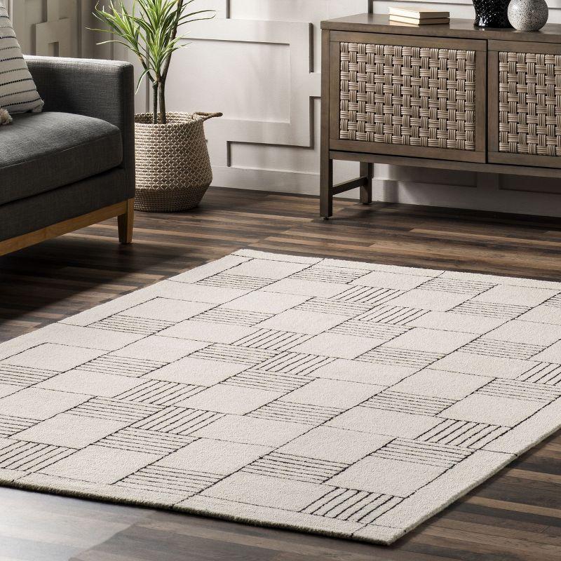 Nuloom Danika Abstract Checkered Wool Indoor Area Rug