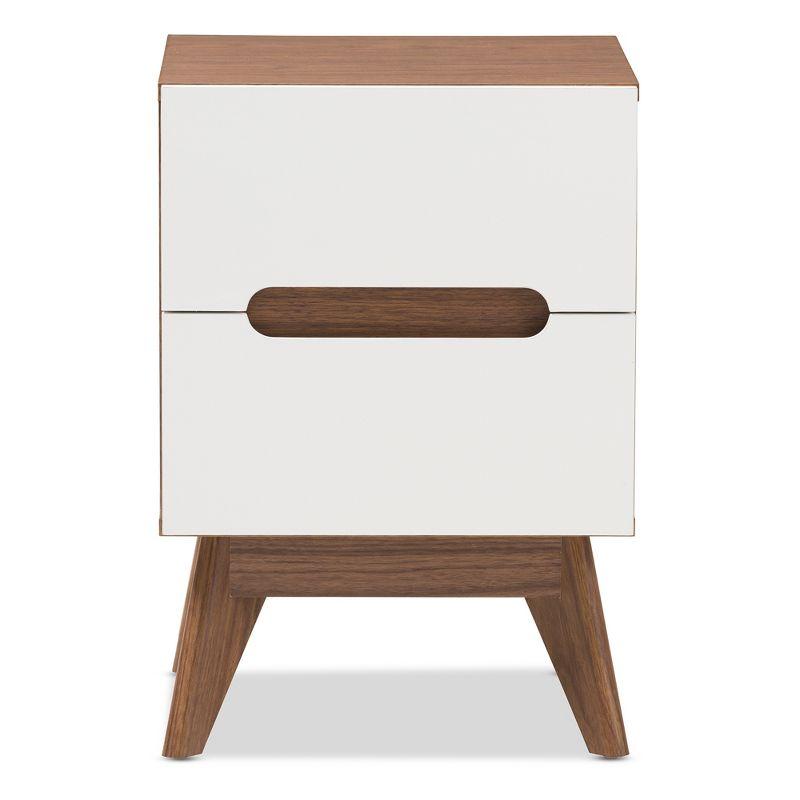 Calypso Mid - Century Modern Wood 3 - Drawer Storage Nightstand - Brown - Baxton Studio