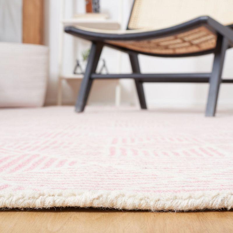 Abstract ABT763 Handmade Indoor Area Rug - Pink/Ivory - 8'x10' - Safavieh