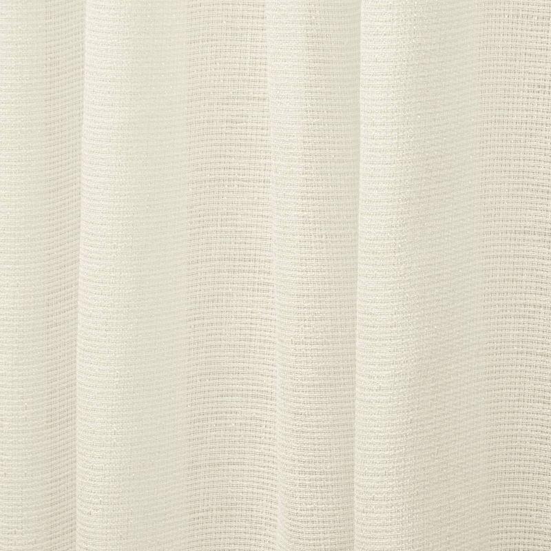 White Polyester Room-Darkening Tab Top Curtain Panels