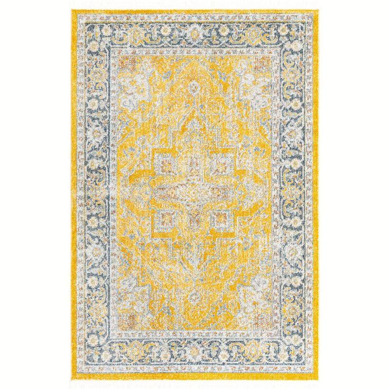 Unique Loom Baracoa Collection Area Rug - Prado (4' 3" x 6' 1" Rectangle Yellow/Ivory)