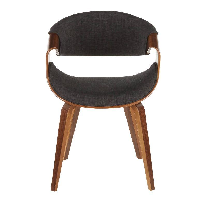 Charcoal Fabric Walnut Wood Upholstered Dining Chair Set