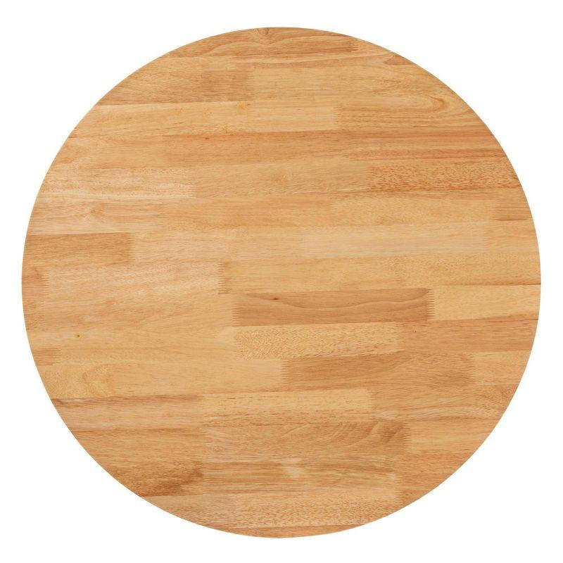 Baxton Studio 34" Wide Kenji Wood Round Dining Table Natural Brown: Rubberwood, Seats 4
