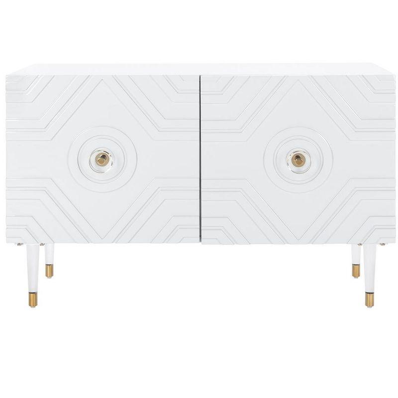 Zayn Light Gray and Gold Diamond Pattern Sideboard