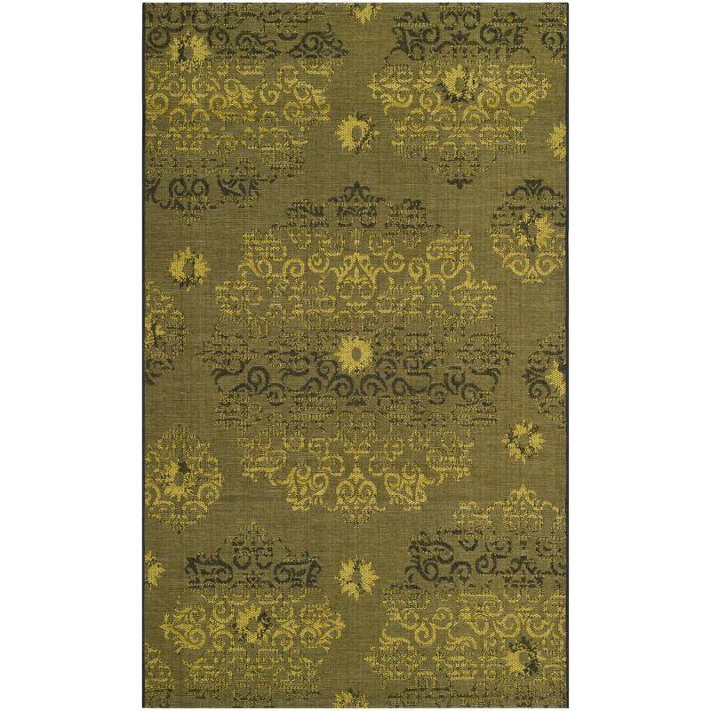 Palazzo Chic Black & Green Flat Woven Synthetic Area Rug - 4' x 6'