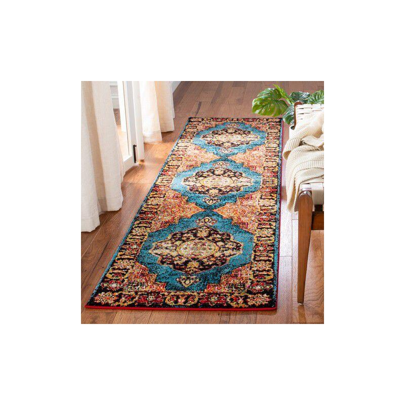 Vintage Hamadan VTH219 Power Loomed Indoor Runner Rug - Gold/Light Blue - 2'3"x8' - Safavieh