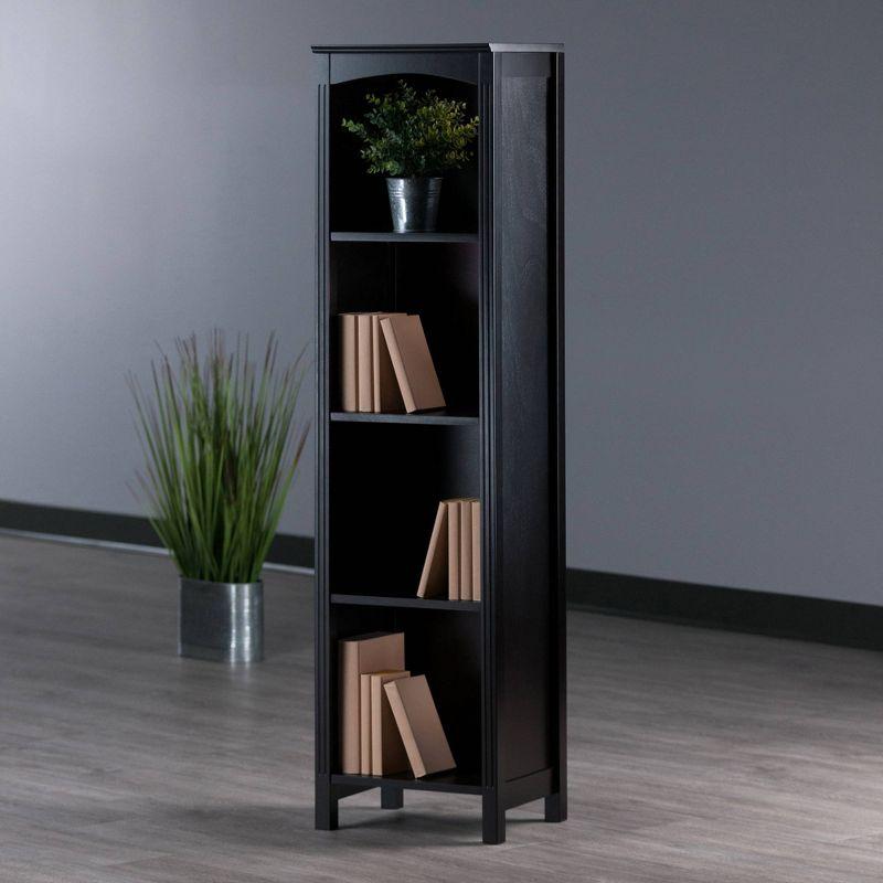 55.98" Terrace 5 Tier Bookshelf Espresso Brown - Winsome: Mid-Century Modern, Fixed Shelves